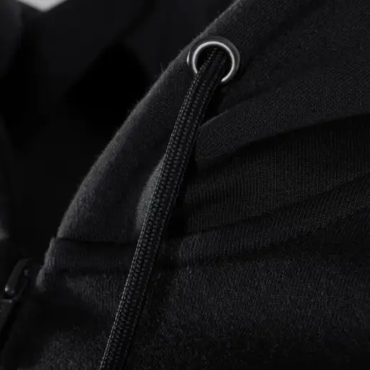 FWRD Brooklyn Zipped Hoodie Black Close Up